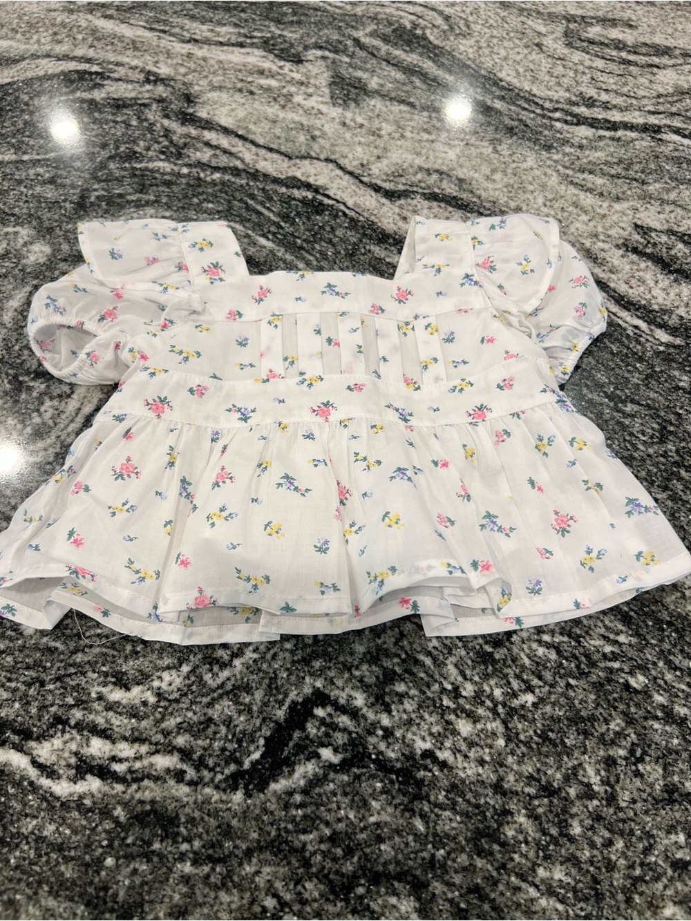 Janie and Jack White Floral Ruffle Peplum Top